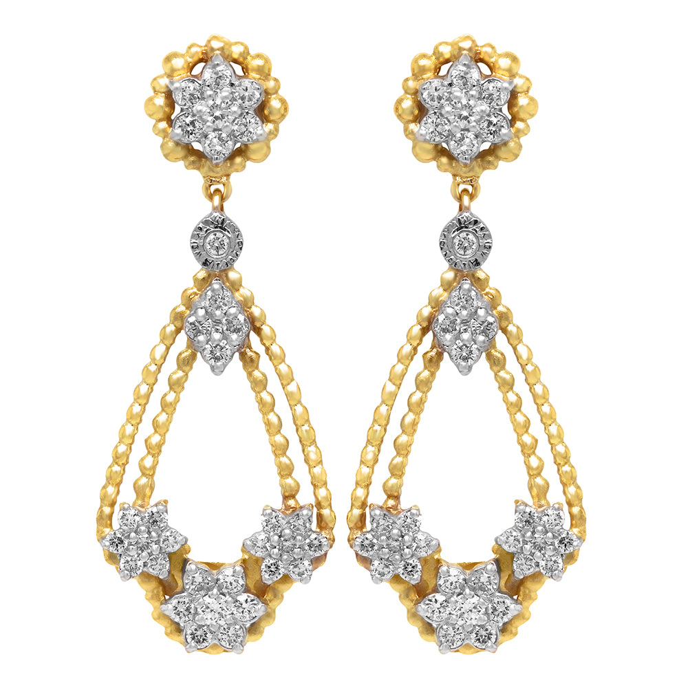 HAPPINESS 18K TWO-TONE GOLD DIAMOND DROP EARRINGS - Stambolian | House of Jewels