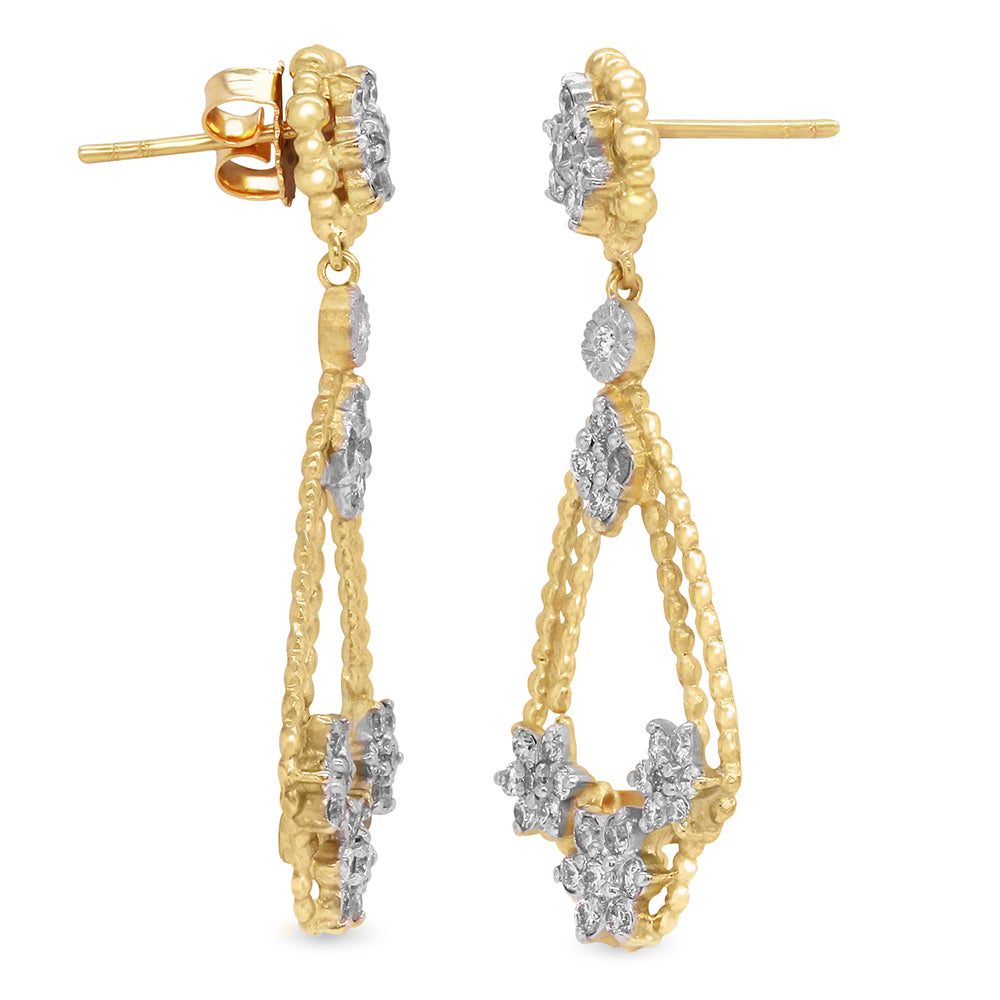 HAPPINESS 18K TWO-TONE GOLD DIAMOND DROP EARRINGS - Stambolian | House of Jewels