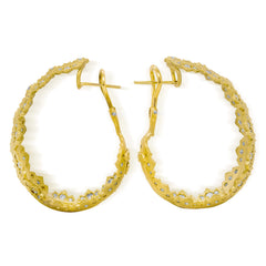 Stambolian Passion 18K Gold Diamond Inside-Out Hoop Earrings Front View