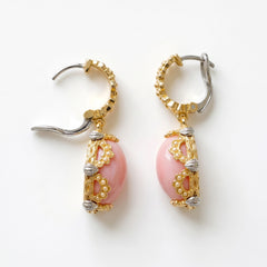 Candy 18K Gold Pink Peruvian Opal Drop Earrings