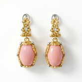Candy 18K Gold Pink Peruvian Opal Drop Earrings