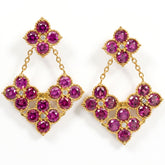 Happiness Magenta Garnet Cluster Earrings