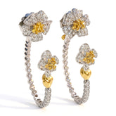 Enchanted Garden Canary Diamond Two Piece Hoops