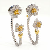 Enchanted Garden Canary Diamond Two Piece Hoops