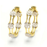 HAPPINESS 18K GOLD DIAMOND CLUSTERS HOOP EARRINGS