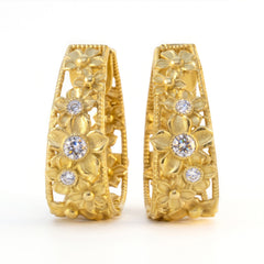 Mayflower Diamond Floral Inside Out Hoop Earrings
