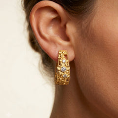 Mayflower Diamond Floral Inside Out Hoop Earrings