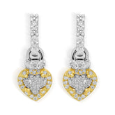 18K TWO-TONE GOLD AND DIAMOND HEART EARRINGS - Stambolian | House of Jewels