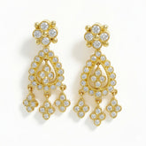 18K Gold Small Dangling Diamond Earrings