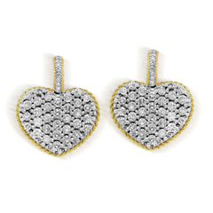 18K GOLD AND DIAMOND HEART EARRINGS
