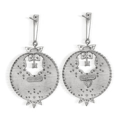 COLORS OF LIFE COBALT BLUE ENAMEL DIAMOND EARRINGS