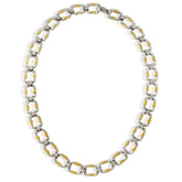 ENCHANTED GARDEN 18K TWO-TONE GOLD DIAMOND LINK NECKLACE