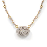 Passion Two Tone Oval Diamond Pendant Necklace