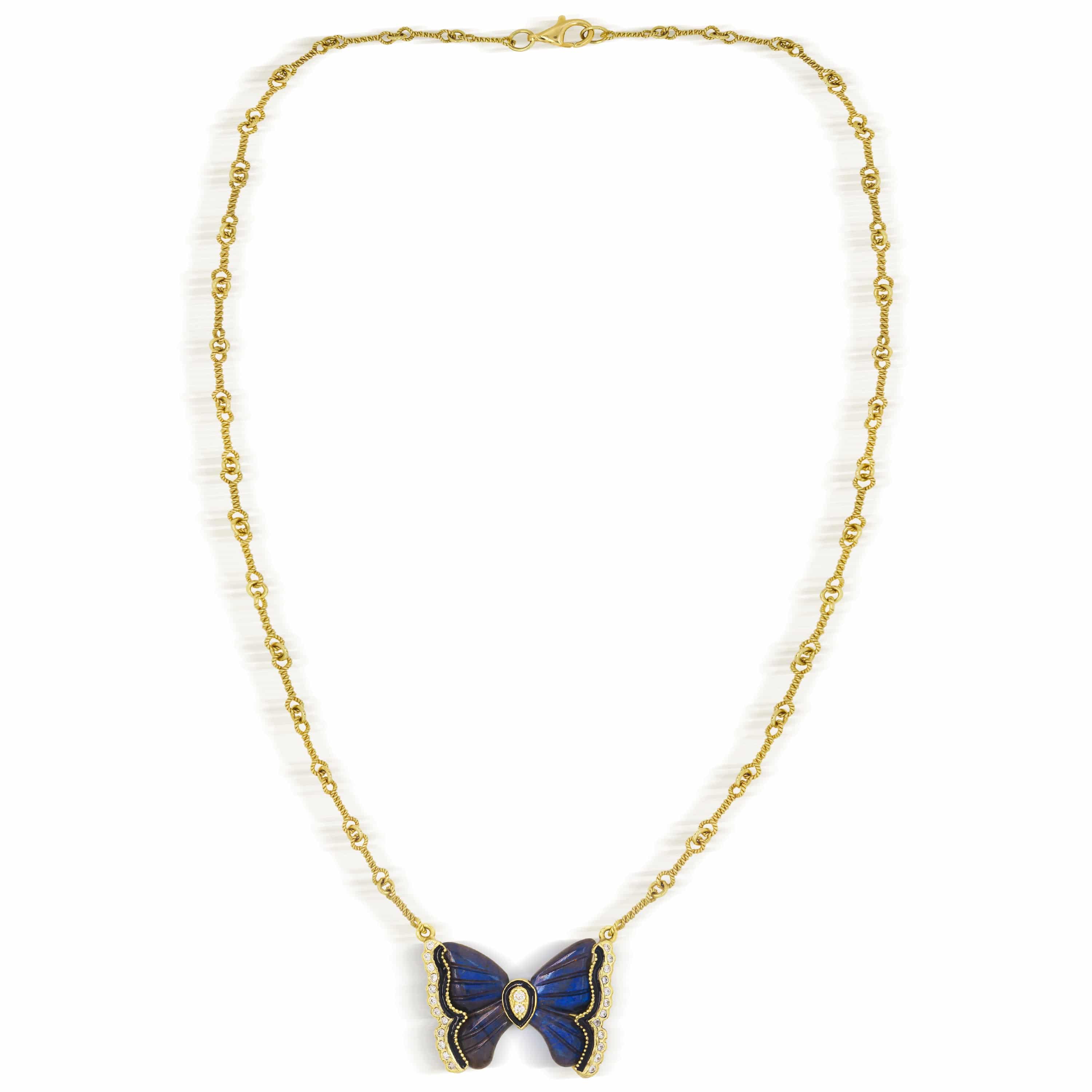Stambolian Candy Butterfly Pendant Reverse Showing Gold Construction and Chain Links
