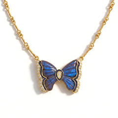 Candy 18K Gold Labradorite Diamond Butterfly Necklace