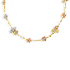 MAYFLOWER 18K TRI-COLOR GOLD AND DIAMOND DOUBLE-SIDED CHAIN NECKLACE