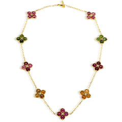 HAPPINESS CABOCHON MULTI-COLOR TOURMALINES DIAMOND NECKLACE