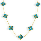 HAPPINESS SLEEPING BEAUTY TURQUOISE DIAMONDS DOUBLE SIDED FLORAL NECKLACE
