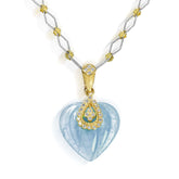 CANDY HEART AQUAMARINE 18K GOLD DIAMOND ENHANCER PENDANT - Stambolian | House of Jewels