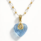 Candy Heart 18K Gold Aquamarine Diamond Enhancer Pendant