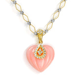 CANDY HEART PINK OPAL 18K GOLD DIAMOND ENHANCER PENDANT - Stambolian | House of Jewels