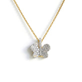 18K Two Tone Gold Diamond Butterfly Small Charm