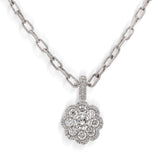 DIAMOND FANTASIES 18K WHITE GOLD AND DIAMONDS CLUSTER PENDANT