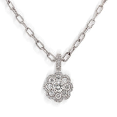 DIAMOND FANTASIES 18K WHITE GOLD AND DIAMONDS CLUSTER PENDANT