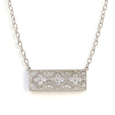 Passion White Gold Diamond Bar Pendant Necklace