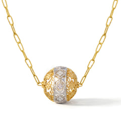 Passion Two Tone Filigree Diamond Ball Pendant