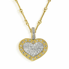 Stambolian 18K Gold Pavé Diamond Heart Enhancer Pendant Front View