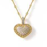 18K Gold Diamond Heart Enhancer Pendant