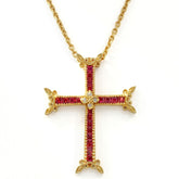 Armenian Cross Ruby Diamond Pendant