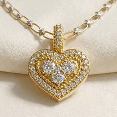 Everything Hearts 18K Yellow Gold Diamond Heart Enhancer Pendant