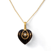 Candy Heart 18K Gold Onyx Diamond Small Pendant