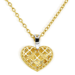 Stambolian Passion 18K Yellow Gold Pavé Diamond Heart Enhancer Pendant Front View