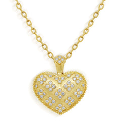 Stambolian Passion 18K Yellow Gold Pavé Diamond Heart Enhancer Pendant Front View