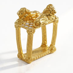 Two Kings Diamond Lion Ring