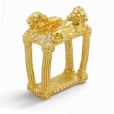 TWO KINGS 18K GOLD DIAMONDS LION RING