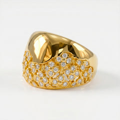 Secret Garden Diamond Flower Dome Ring