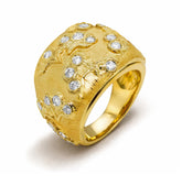 18K GOLD AND DIAMOND DOME RING