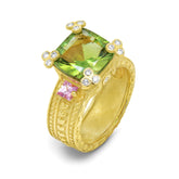 HAPPINESS PERIDOT PINK SAPPHIRE DIAMONDS RING