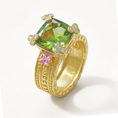 HAPPINESS PERIDOT PINK SAPPHIRE DIAMONDS RING