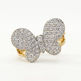 18K Two Tone Gold Diamond Butterfly Ring