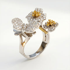 Enchanted Garden Butterfly and Flowers Ring