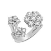DIAMOND FANTASIES THREE CLUSTER 18K GOLD RING
