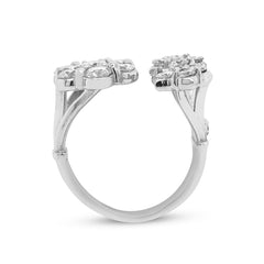 DIAMOND FANTASIES THREE CLUSTER 18K GOLD RING