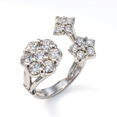 Diamond Fantasies Three Cluster White Gold Ring