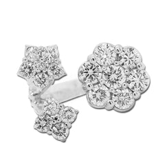 DIAMOND FANTASIES THREE CLUSTER 18K GOLD RING