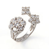 Diamond Fantasies Three Cluster White Gold Ring